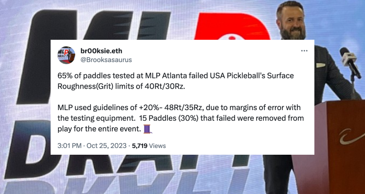 An image of a tweet from Brooks Wiley, who explains that recent paddle tests at MLP Atlanta resulted in a majority which failed.