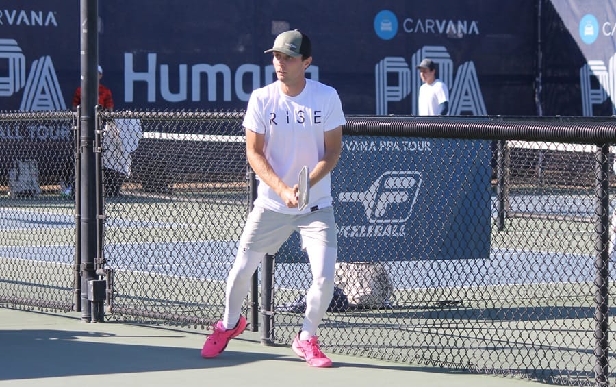 Will Howells playing pickleball at the 2024 PPA Desert Ridge event.