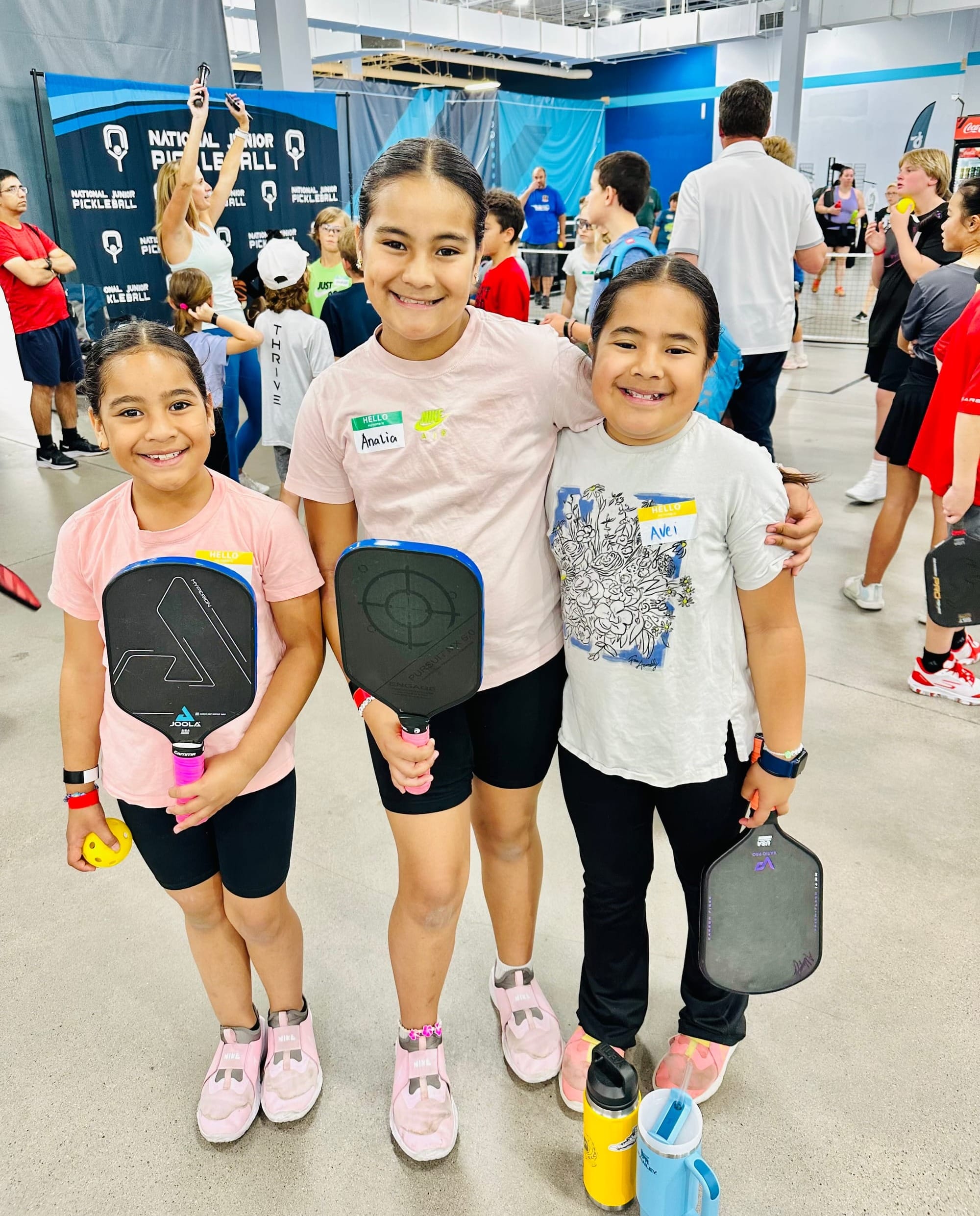 AnaLia (10), Avei (9), and Lesila (8) National Junior Pickleball