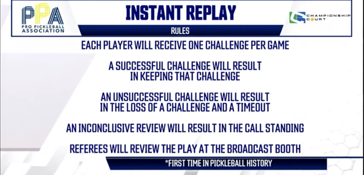 Instant Replay in Pickleball