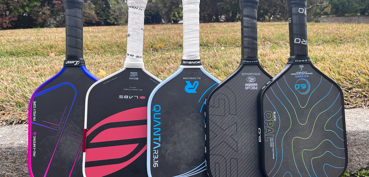 Full-foam paddles from Luzz, Selkirk, Ronbus, Gearbox and Six Zero.