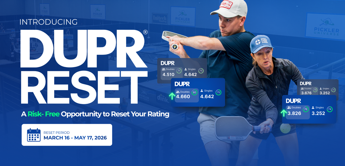 DUPR Launches ‘DUPR Reset,’ a Risk-Free Way to Reassess Your Current Rating