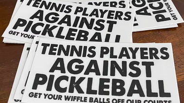 "Get your wiffle balls off our courts"
