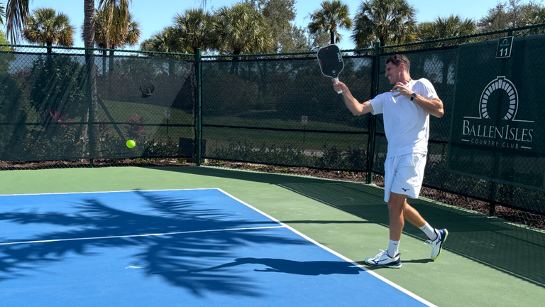 Photo: Andrei Daescu Seen Play-Testing New CRBN Pickleball Paddle